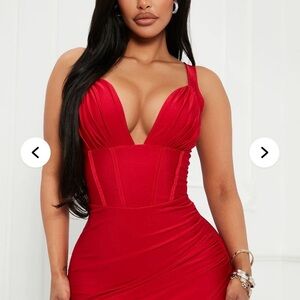 Fashion Nova Vibrant Red Maxi Dress